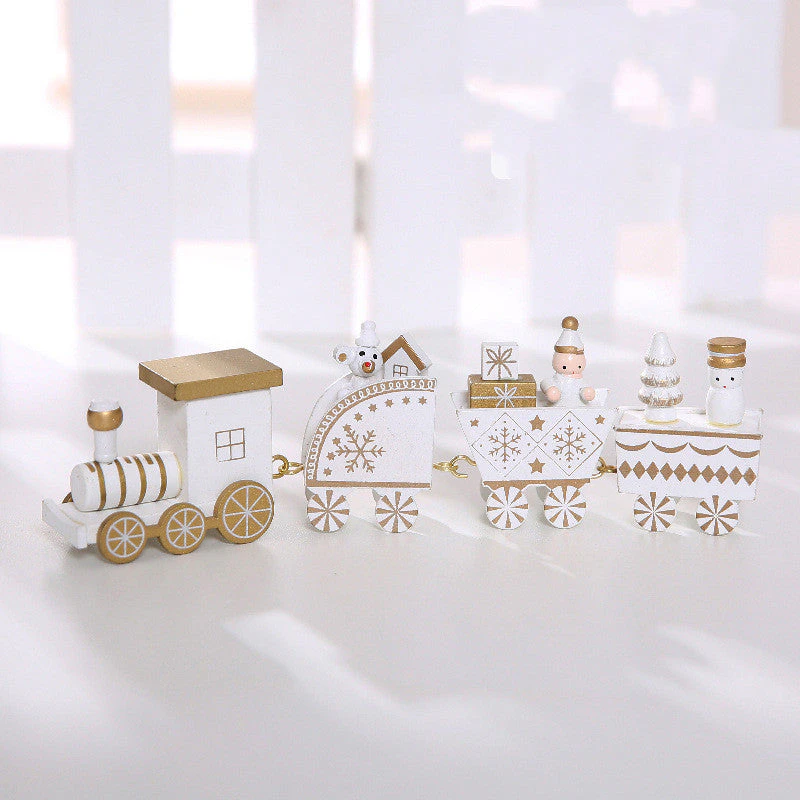 Wooden Christmas Train - White