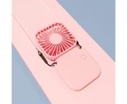 Mini Fan Strong Wind Mute 3 Gears USB Charging Foldable Neckband Handheld Pocket Cooling Fan for Desk - Pink