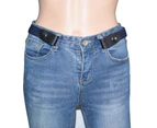 Belt All-match Adjustable Faux Feather Strong Construction Belt Strap for Jeans - Navy Blue