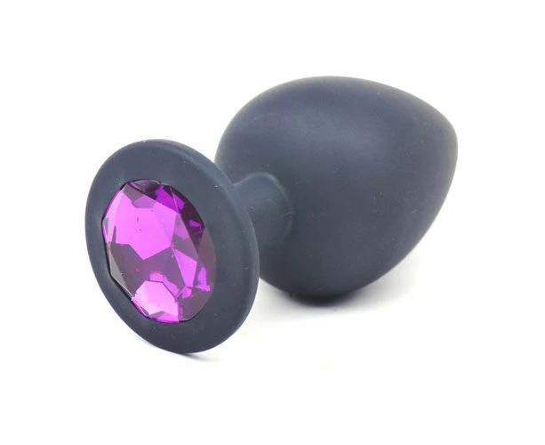 Introducing Sensual Bliss: The Pleasure Enigma Model Bsl 001 L | Unisex Silicone Anal Plug | Captivating Black With Passionate Purple Diamond