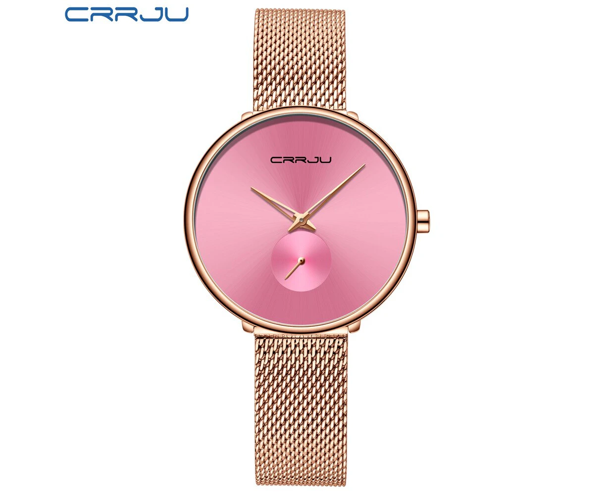 CRRJU Women Watch Stainless Steel Lady Wristwatch Fashion Waterproof Ladies Watches Simple Blue Girl Clock Relogio Feminino