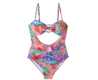 Monokini Colorful Printing Bather Backless Lady Bikini for Vacation-Pink