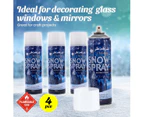 4Pcs Snow Spray Decoration Christmas Craft Windows Tree Easy Clean Large 500ml