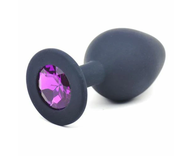 Elegant Pleasures Black Silicone Anal Plug Medium M 02 Sensual Delights For All Genders, Exquisite Backdoor Bliss In Sultry Purple