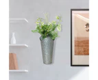 Decorative Flower Pot Fine Workmanship Iron Hanging Hole Smooth Nursery Planter for Home-Silver