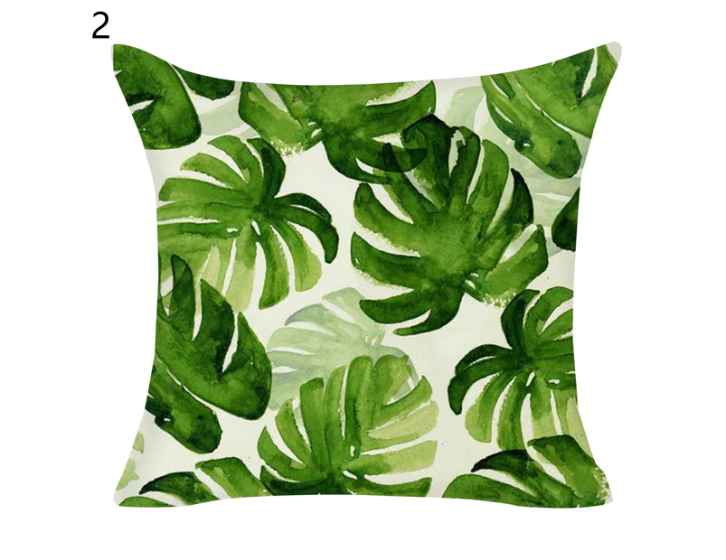 Pillow Cover Wrinkle Resistant Anti-fading Polyester Decorative Floral Plants Printed Cushion Sofa Slipcover Home Supplies