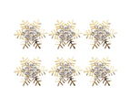 6Pcs Napkin Rings Snowflake Shape Multi-purpose Alloy Snowflake Napkin Rings Set for Gift - Golden