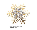 6Pcs Napkin Rings Snowflake Shape Multi-purpose Alloy Snowflake Napkin Rings Set for Gift - Golden