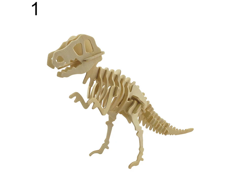 Funny 3D Simulation Dinosaur Skeleton Puzzle DIY Wooden Educational Toy for Kids-1#