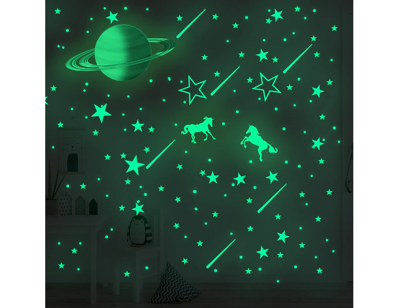 281Pcs Glow In The Dark Stars Wall Decals, Peel And Stick Removable Ceiling Luminous Wall Stickers