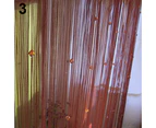 Modern String Door Curtain Room Divider Room with Beads Window Panel Decoration - Silver Gray