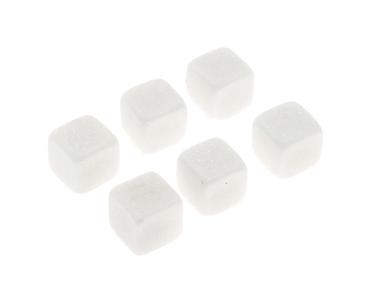 6/9Pcs Reusable Wine Drinks Cooler Ice Cube Chilling Stone Rock Barware Tool-White-6Pcs