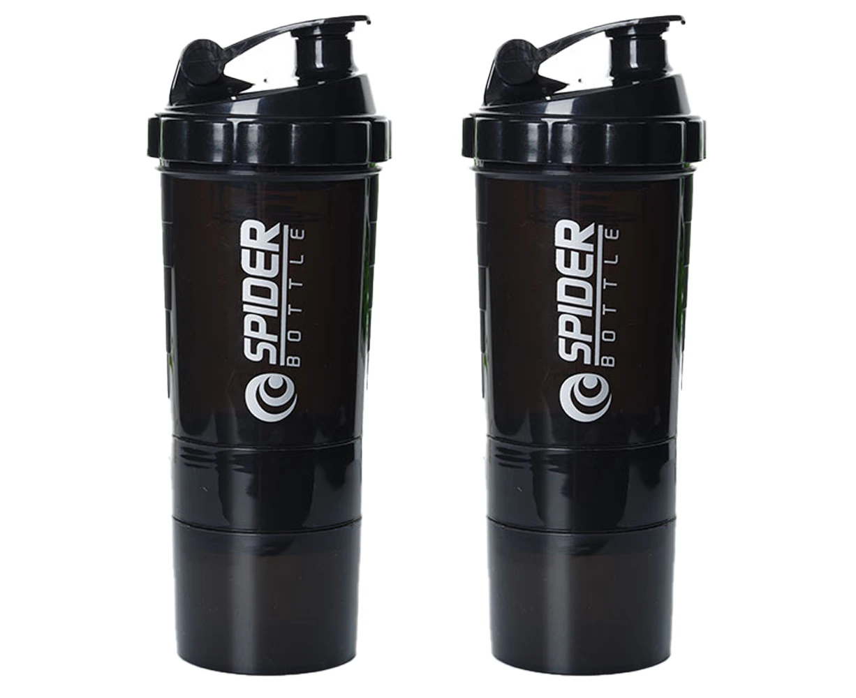 Protein Shaker Bottles for Protein Mixes With Shake Ball,Dish washer Safe Blender Shaker Bottles-black