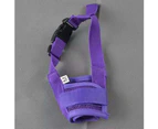 Centaurus Adjustable Pet Puppy Mouth Cover Mask Pure Color Anti Biting Soft Dog Muzzle-Purple L