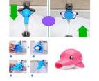 Cartoon Animal Dolphin Duck Shape Water Tap Faucet Extender Kids Washing Hands-Pink Dolphin