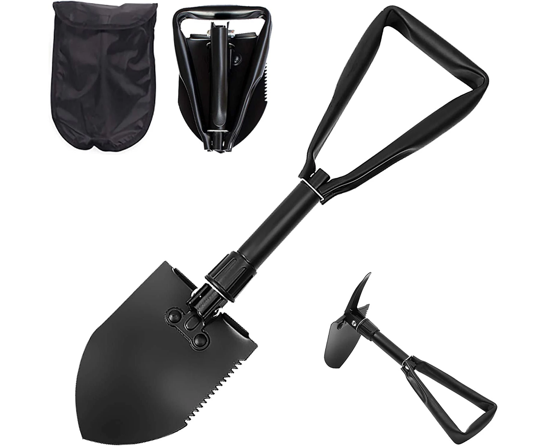 Camping Multifunctional Folding Shovel, Detachable Portable Spade Kit, Shovel for Camping, Beach, Hiking, Outdoor, Fishing, Gardening, Auto Emergency, etc