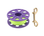 Dive Reel Fluorescent Green Line Plastic Material Copper Double Ended P Hook 30 Meters Cable Length Diving Reelspurple