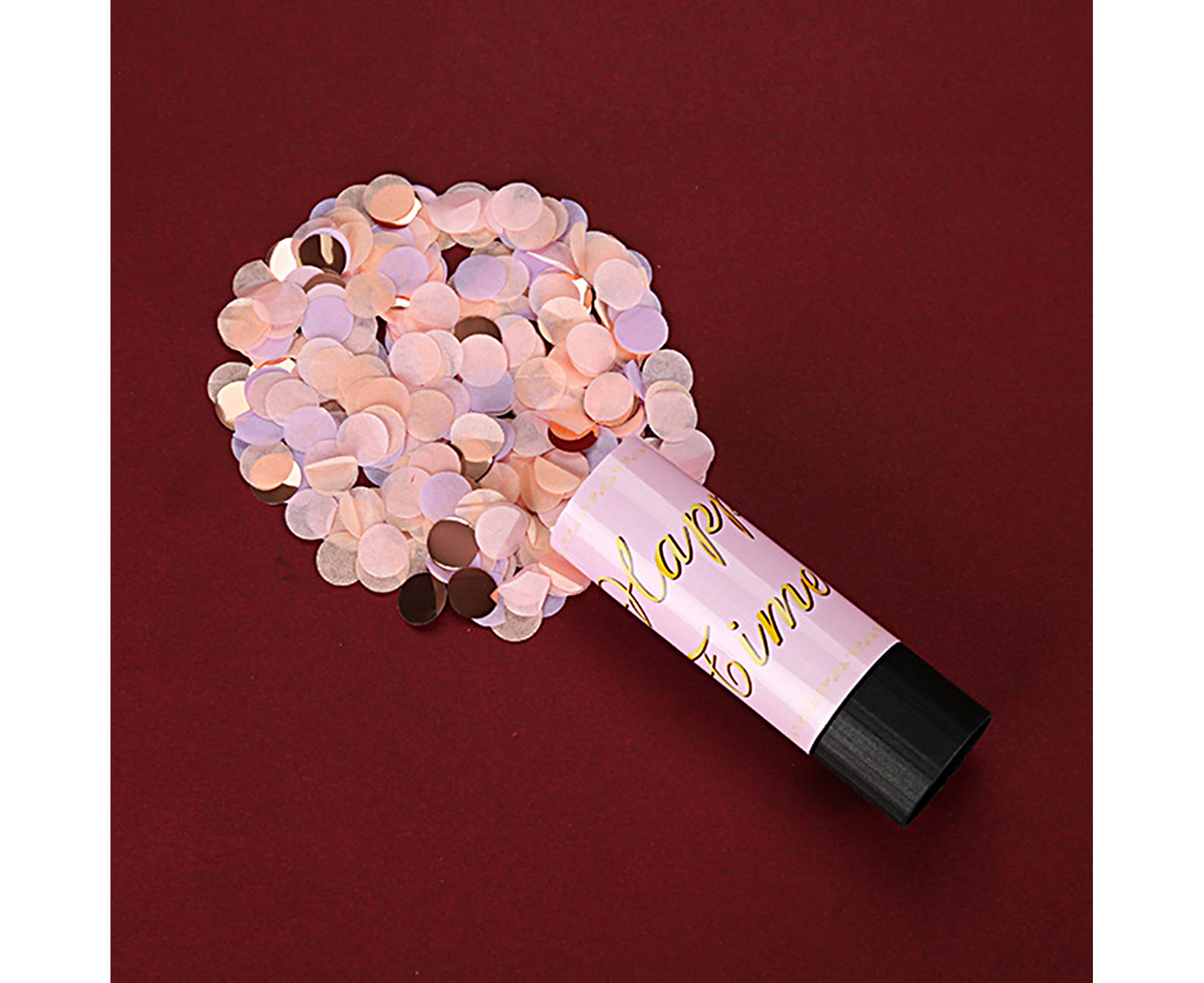 Mini Handheld Confetti Poppers Colorful Charming Confetti Cannon Salute Party Decor - Pink