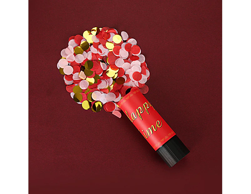 Mini Handheld Confetti Poppers Colorful Charming Confetti Cannon Salute Party Decor - Red