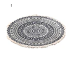 Round Area Rug with Tassel Polyester Convenient Storage Floor Carpet for Bedroom - 1