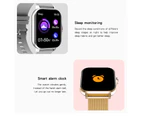 Smart Watch Men Women Gift Sport Fitness Health Heart Rate Monitor Bluetooth Digital Smartwatch Wristwatch - Silver silicone band