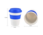 Water Cup Food Grade Heat Resistant PP All-Purpose Beverage Coffee Cup with Spiral Lid for Home Blue