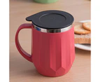 400ml Milk Cup Large Capacity Rust-proof Stainless Steel Versatile Milk Coffee Mug with Lid Household Supplies Red