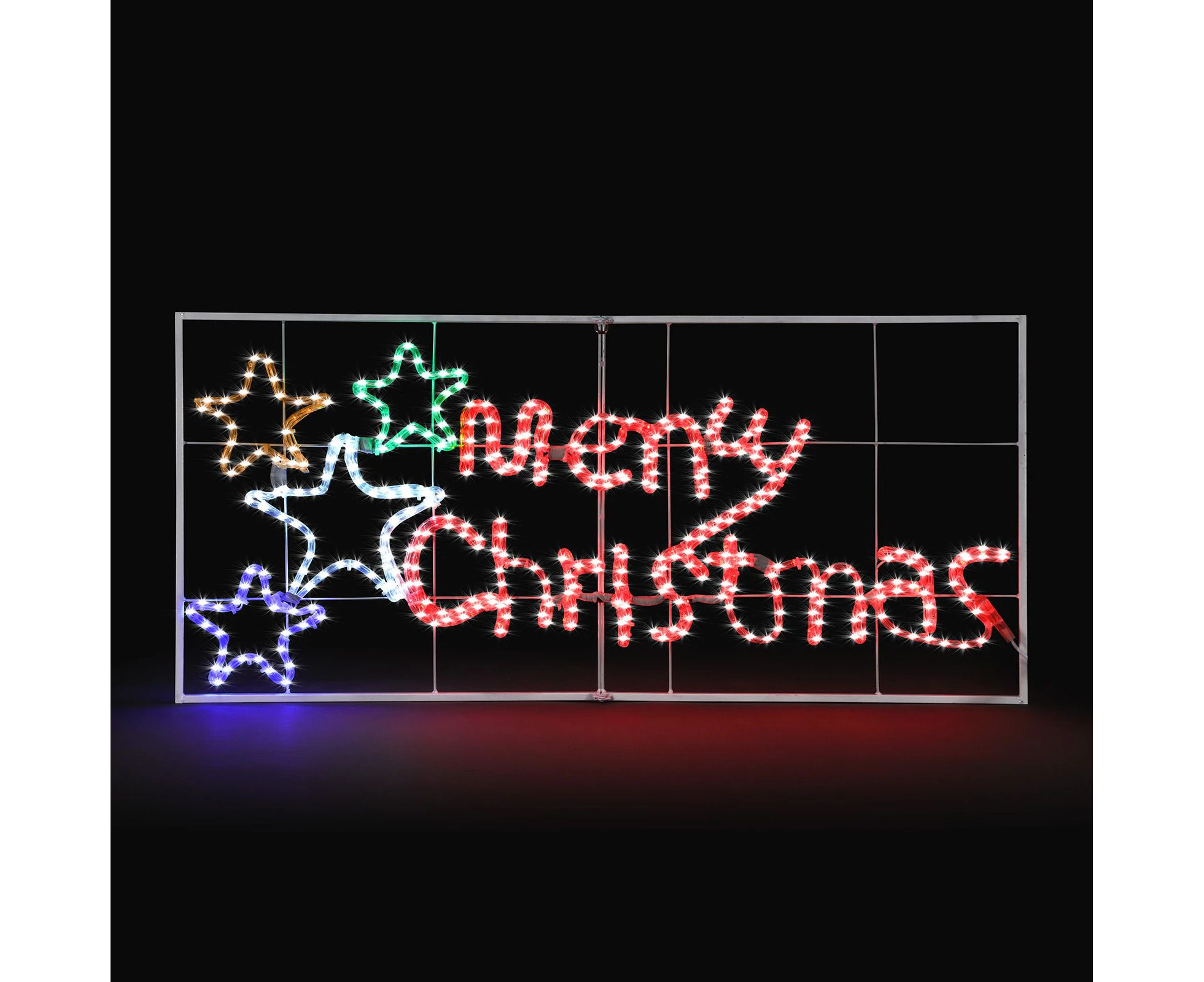 Solight Merry Christmas Light Xmas LED Rope Strip Decoration Holiday Ornament Indoor Outdoor IP65 130x60cm XL Size