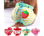 Female Pet Dog Puppy Diaper Pants Physiological Sanitary Short Panty Nappy Underwear M/L/XL - Red_Strawberry