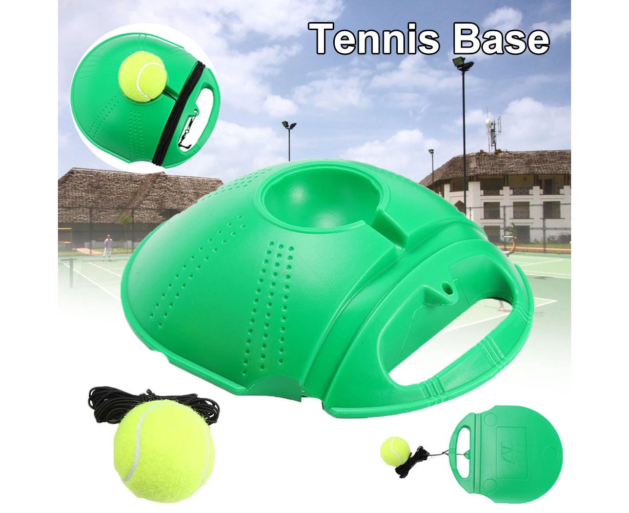 Portable Single Tennis Trainer Self-study Ball Rebound Training Practice Tool-Green