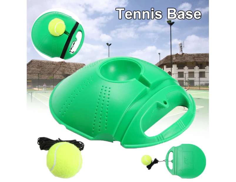 Portable Single Tennis Trainer Self-study Ball Rebound Training Practice Tool-Green