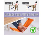 Under-Desk Foot Hammock Office Adjustable Home Office Study Footrest Desk Swing - Red & White