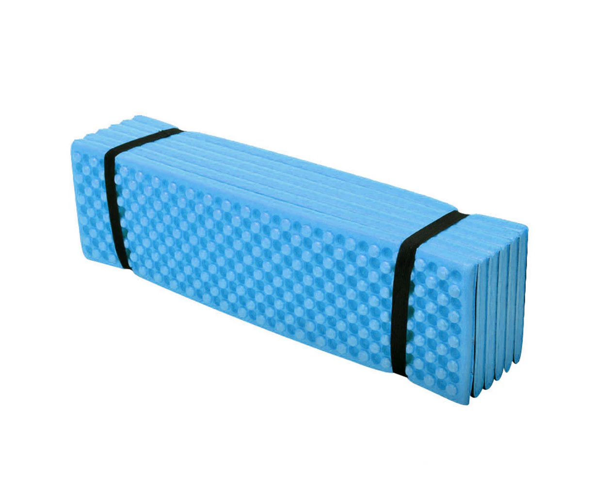 Outdoor Camping Hiking Folding Moistureproof Pad Mattress Sleeping Mat Cushion Blue