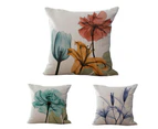 Modern Flowers Linen Pillow Case Cushion Cover Waist Home Room Sofa Decor-5#