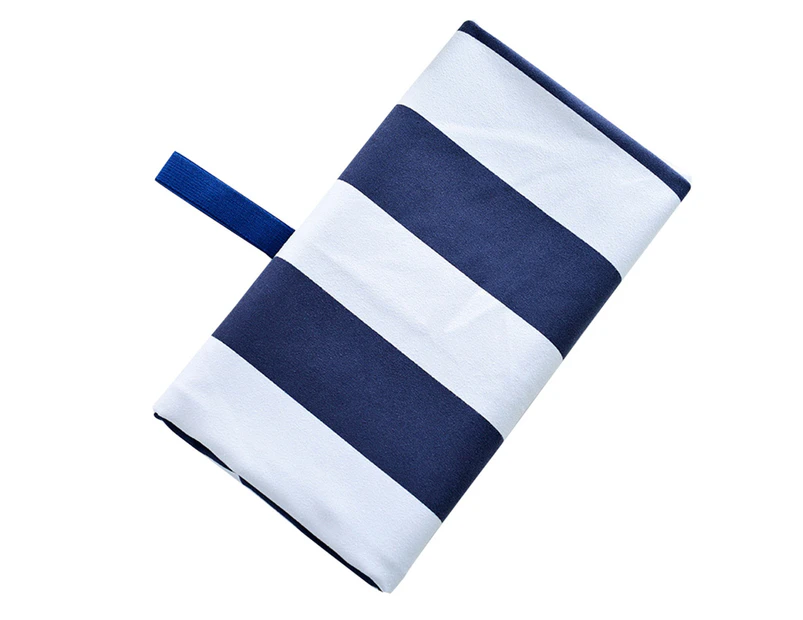 80x160cm Microfiber Quick-dry Striped Soft Absorbent Gym Pool Beach Bath Towel - Purplish Blue