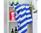 80x160cm Microfiber Quick-dry Striped Soft Absorbent Gym Pool Beach Bath Towel - Purplish Blue