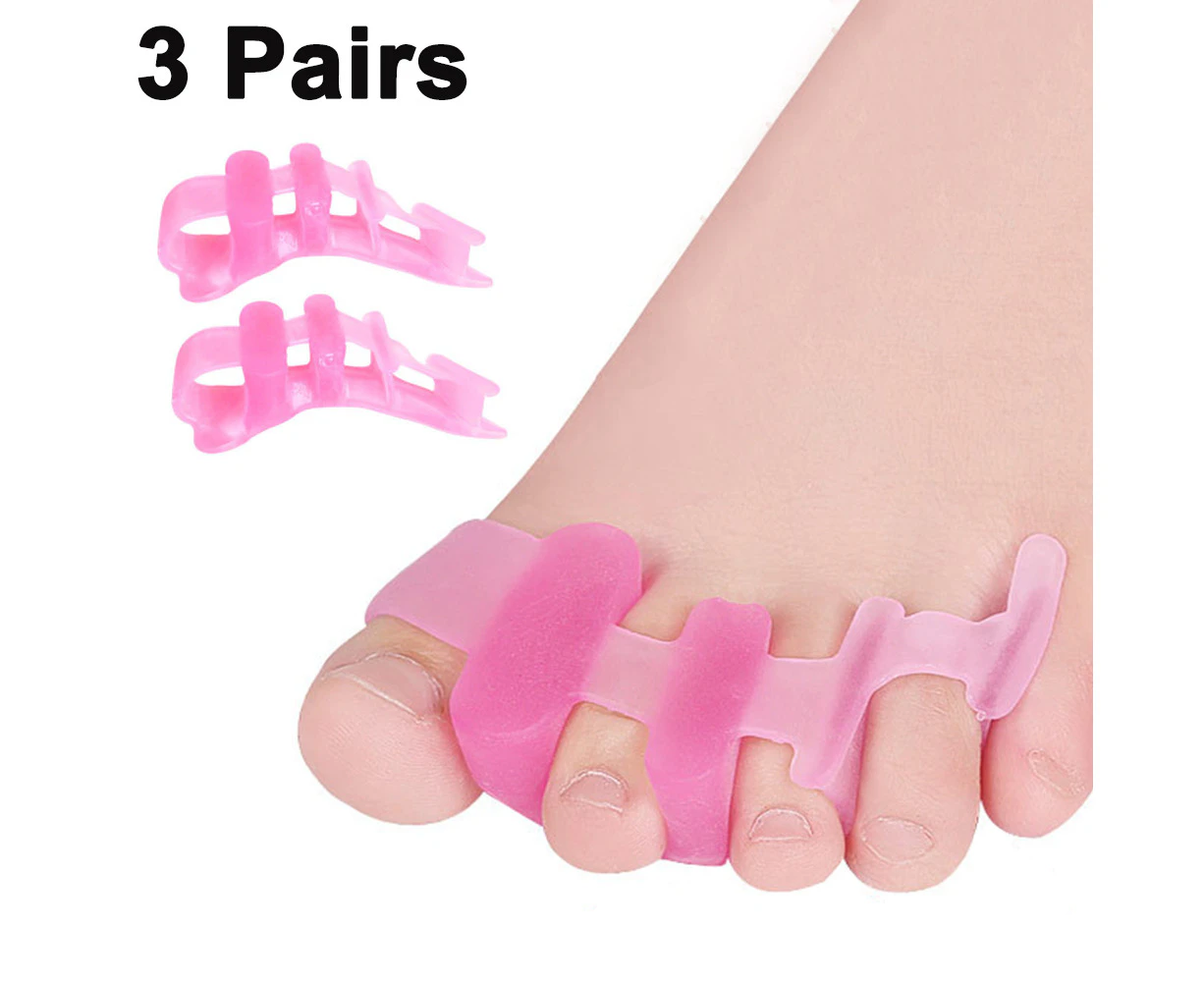 Toe Separators, Toe Spacers ,Realign Toes and Relieve Tightness in Your Feet, Toe Spacers for Overlapping Toes, Bunion Support, Correct Toes - Pink