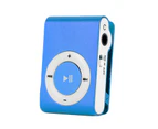 Mini MP3 Player Portable TF Card Slot Metal Clip USB Sport Digital Music Walkman for Running Blue