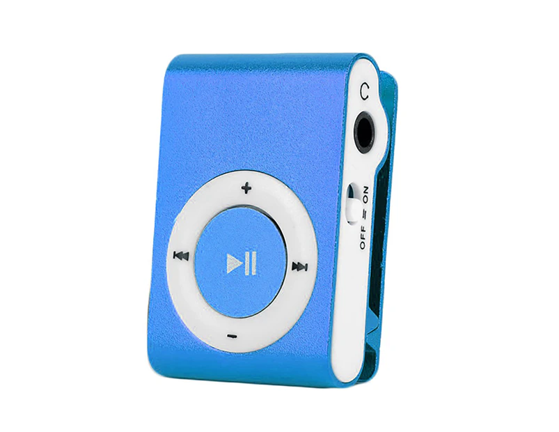 Mini MP3 Player Portable TF Card Slot Metal Clip USB Sport Digital Music Walkman for Running Blue