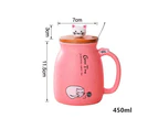 450ml Cartoon Ceramics Cat Mug With Lid and Spoon Coffee Milk Tea Mugs Breakfast Cup Drinkware Novelty Gifts-Purple