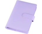 A6 PU Leather Notebook Binder Refillable 6 Ring Binder for A6 Filler Paper, Loose Leaf Personal Planner Binder Cover with Magnetic Buckle, Purple