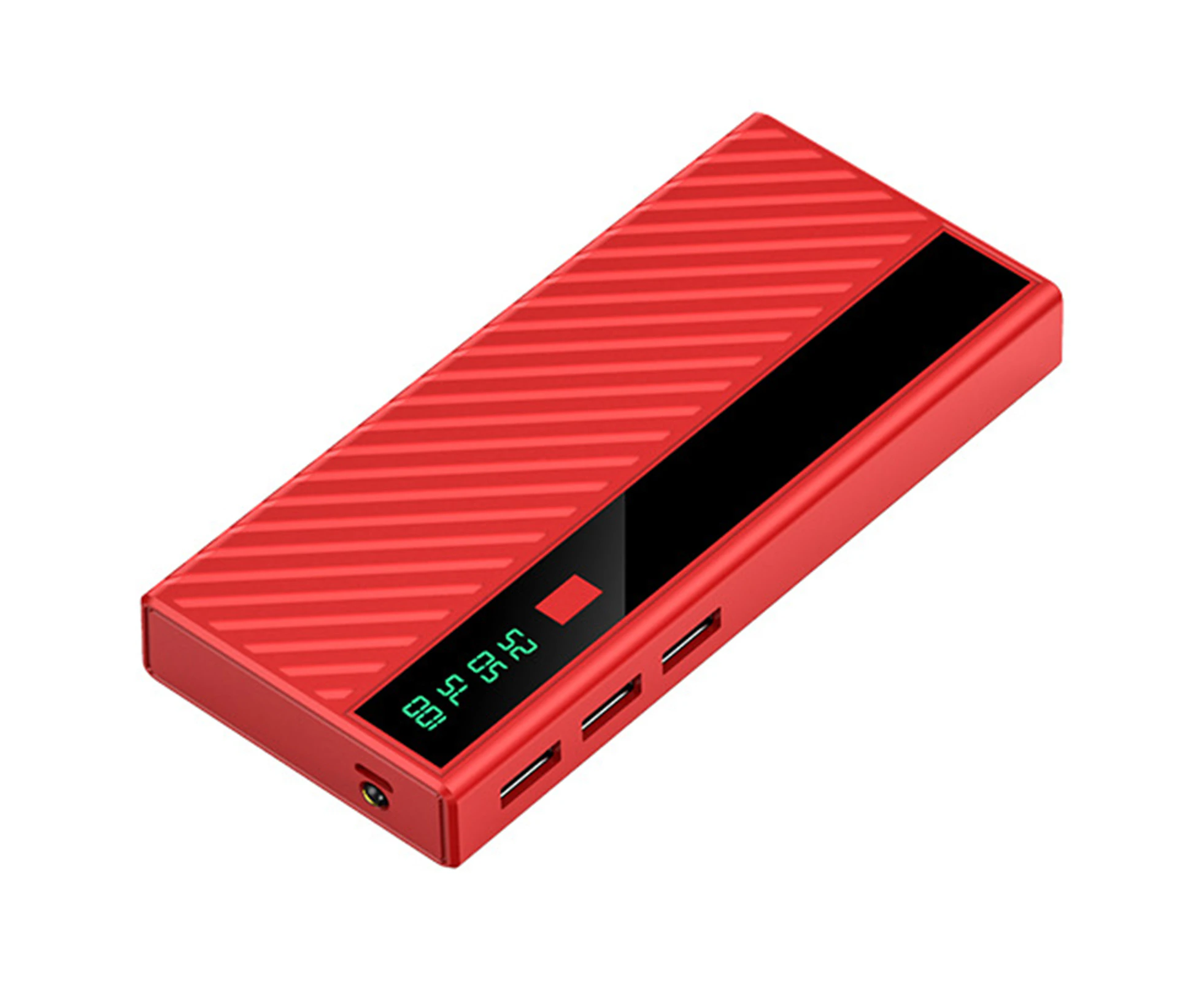 20000 mAh Power Bank Charger Fast Charging Large Capacity Continuous Battery Life Digital Display Support Overcharge Treble USB Outputs Power Bank - Red