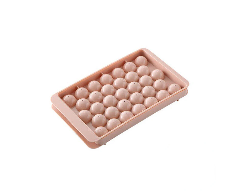 33 Grids Ball Maker Plastic Mold Sphere Whiskey Round Mould Large Ice Cube Tray - Pink