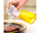 180ml Oil Sprayer Large Caliber Slope Button Silicone Kitchen Dustproof Nozzle Oil Dispenser for Home-White