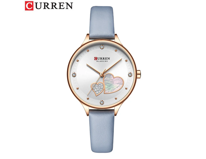 CURREN Watches Women Fashion Leather Quartz Wristwatch Charming Rhinestone Female Clock Zegarki Damskie