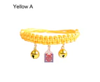 Kitten Collar Bright Color Party Dress Up Adjustable Pet Collar Small Dogs Necklace with Bells for Cats Puppy Dogs-Yellow