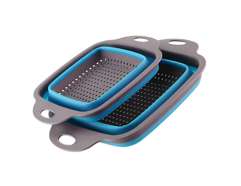 2Pcs Useful Folding Drain Baskets Reusable Collapsible