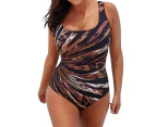 Monokini Plus Size Gradient One-piece Comfortable Summer Bathing Suit for Beach-Coffee