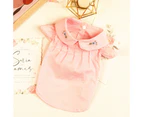 Lovely Pet Clothes Thin Doll Collar Embroidery Decor Pet Shirt for Party-Pink S