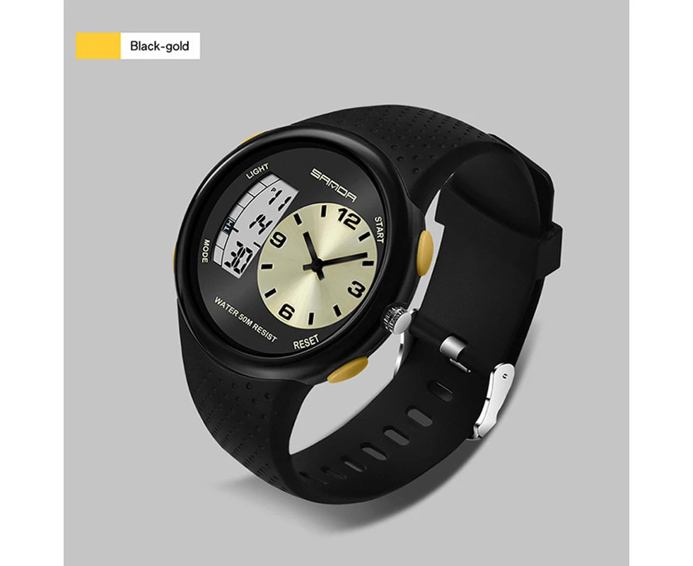 Brand Double Display Mens Electronic Watches Sports Rubber Strap Men's Hand Clock Digital Watch Black Cost Cheap Wristwatch